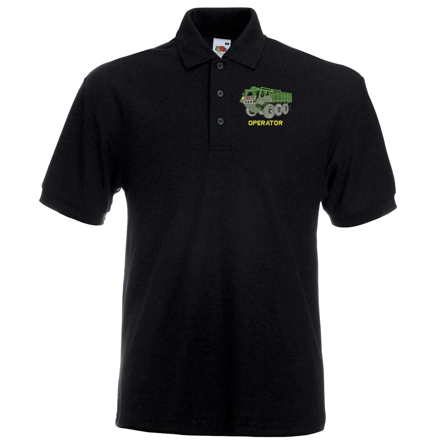 Stolly Operator Embroidered Polo Shirt SMALL BLK